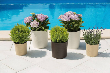 Doniczka Ø250 mm Mira Eco Recycled – Czarna – Lamela